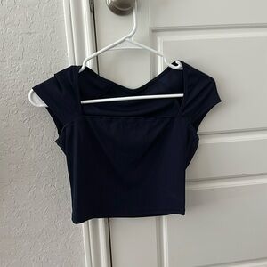 Low front, High back Navy blue top
